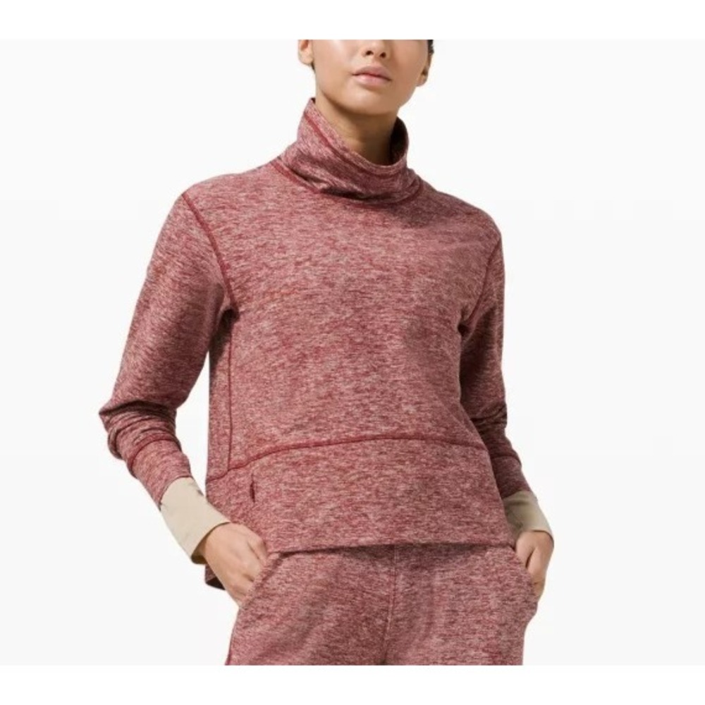 NEW Lululemon Ready To Rulu Funnel Neck Pullover 4 Heathered Savannah W3DTYS